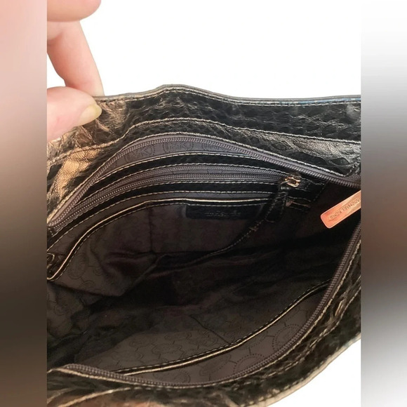 Michael KORS Metallic Gold Reptile Print Bag Purse Certificate of Authenticity - Picture 8 of 10